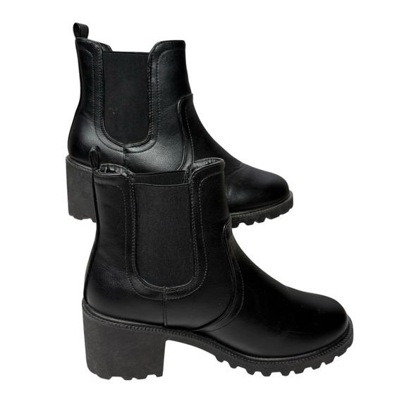 Forever 21 Women's Chelsea Block Heel Ankle Booties Black 7.5 - Picture 1 of 10